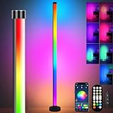 Rosnek LED Stehlampe Wohnzimmer, 120cm RGB Stehlampe Dimmbar mit Fernbedienung...