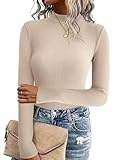 Zeagoo Damen Pullover Langarm Slim Fit Shirts Casual Rollkragen Oberteile Pulli...