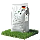 10 kg Rasensamen Sport und Spiel | schnellkeimend |reicht für 400m² Rasen |...