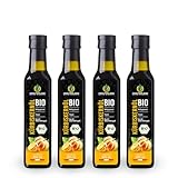 Kräuterland BIO Kürbiskernöl 1L - 4x 250ml Original steirisches Kürbisöl...