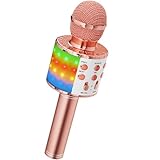 Magic Sing LED Karaoke Mikrofon Kinder, Drahtloses Bluetooth Spielzeug ab 3-12...