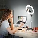 Ringlicht mit Stativ Handy Laptop Videokonferenz Licht,Evershop 10.5” Ring...