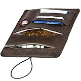 Tabaktasche aus Leder für 30g Tabakbeutel, Echtleder Dreher-Tasche inkl....