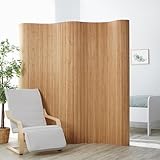 Homestyle4u 302, Raumteiler Bambus Braun Paravent Innen Wellenform Trennwand 2m...