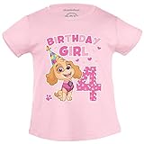 PAW PATROL - Skye Birthday Girl 4 Jahre Geburtstag Mädchen T-Shirt 116 Rosa