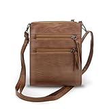 AfitLulu 4 Reißverschlusstaschen Umhängetasche Damen Stilvoll Crossbody Bag...
