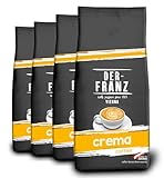 DER-FRANZ Kaffee Crema, Intensität 4/5, 100% Arabica, ganze Kaffeebohnen, 4 x...