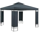 Casaria® Pavillon Lorca 3x3m Metall Wasserabweisend UV-Schutz 50+ mit...