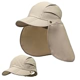 Huakunda Sonnenhut mit Nackenschutz UV-Schutz Abnehmbarer Sommer Cap...