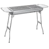 Sunjas Edelstahl Holzkohlegrill, Klappgrill Outdoor BBQ Grills, Portable...