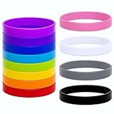 Ajcotahm 12 Stück Silikonarmband Silikon Armbänder Mehrere Farben Armband...