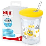 NUK Action Cup Trinkbecher Kinder | 12+ Monate | 230 ml | Drehdeckel mit weichem...