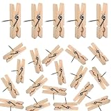 50 Stück Pinnadeln Mit Holzklammern, Natürliche Push Pins Clips für Wand Kork...