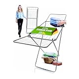 STAHLMANN ® Wäscheständer [18 m Trockenfläche] - Wäscheständer Silber...