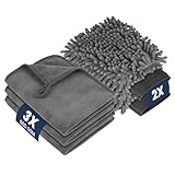 flintronic Autopflege Set 5 Stück, mit 3 Trockentuch & 2 Waschhandschuh Auto,...