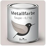 Berico Metallfarbe - Taupe/Greige - 0,7 Kg - 4in1 Premium Metallschutzlack -...