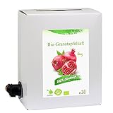 GutFood - 3 Liter Bio Granatapfelsaft - Bio Granatapfel Saft in praktischer Bag...