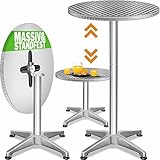 Casaria® 2in1 Stehtisch Klappbar Höhenverstellbar 70 cm / 115 cm Hoch...