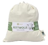Bio Fettwolle Naturwolle 100g Schafwolle Rohwolle Wollfett Lanolin 100% Natur...