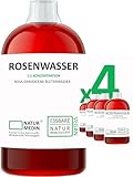 4.000-ml (4 x 1.000-ml) LEBENSMITTEL ROSENWASSER DO-IT-ALL 100% naturrein Rosa...