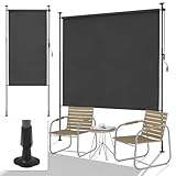 SMONTER Senkrechtmarkise außen Klemmmarkise 150(W) x228-316(H) cm Ausziehbar &...