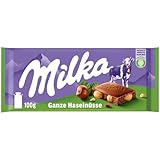 Milka Ganze Haselnüsse 1 x 100g I Alpenmilch-Schokolade I mit ganzen...