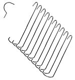 10 Stück Räucherhaken Standard 12cm Smoking Hooks Fisch Räuchern Forelle Aal