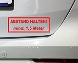 Abstand Halten Aufkleber, 17 x 6,2 cm, Mindestabstand 1,5 Meter, für...