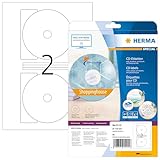 HERMA 5115 CD DVD Etiketten inkl. Zentrierhilfe blickdicht, 25 Blatt, Ø 116 mm...