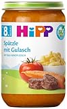 HiPP Spätzle mit Gulasch (6 x 220g), Menü ab 8. Monat, ohne Salzzusatz, mit...