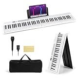 COSTWAY Keyboard Piano 88 Tasten, Klappbares Digitalpiano mit 1000 Rhythmen 1000...