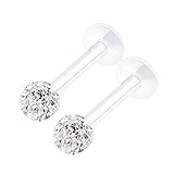 KJM FASHION 2 Stk Flexibles Acryl Labret Monroe 1,2 mm 16 g 8mm 3mm Ferido...