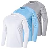 ZENGVEE 3er Pack UV Shirt Herren Rashguard UPF 50+ UV Schutz Shirt Schwimmshirt...