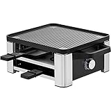 WMF Lono Raclette Grill mit Pfännchen und Schiebern, Raclette 4 Personen, 870...