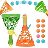 LUKIUP Fangballspiel Kinder Outdoor, mit Zwei Farben - 2 Fangbechern und 10...