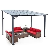 UNIONLINE Aluminium-Pavillon, 3 x 3 m, Wandmontage, Metallmarkisen, Pavillons,...