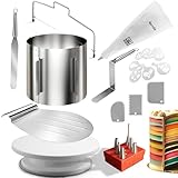 4smile Torten-Zubehör-Set 24 Teile - Tortenring verstellbar hoch 15 cm,...
