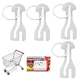 4 Stück Einkaufswagenlöser,Einkaufswagenchip Metall,Keyring...