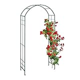 Relaxdays Rosenbogen, Metall, Torbogen Garten, HxBxT: 224 x 110 x 41 cm,...