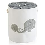 Baby Wäschekorb für Kinderzimmer, 58L Extra Großer Babywäschekorb mit...