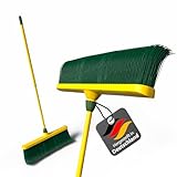 BigDean Krallenbesen XL mit Teleskopstiel gebogenen Borsten Gartenbesen für...