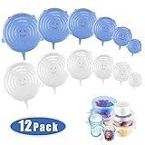 Dehnbare Silikondeckel, 12 Stück Silikon Stretch Deckel Stretch Lid Silikon...
