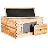 VEVOR Bienenstock-Starterset mit tiefer Box, 100 % mit Bienenwachs beschichtetes...