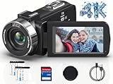 Videokamera 4K Camcorder HD 80MP 30FPS mit IR Nachtsicht, 18X Digitalzoom Webcam...