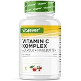 Natürlicher Vitamin C Komplex - 300 Kapseln im 5 Monatsvorrat - Acerola-Extrakt...
