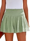 Tincini Shorts Damen Sommer Baumwolle Elastisch High Waist Kurze Hosen Causal...
