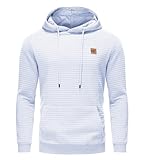 Huayuzh Hoodie Herren Kapuzenpullover Casual Langarm Karierten Kordelzug...