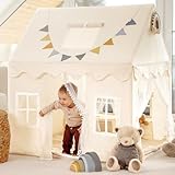 GANZKIND® Spielhaus Kinder Indoor mit 2 Eingängen & 5 Fenstern | Kinderzelt...