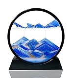 Ieron 3D-Sandkunst, dynamisches Sandbild, blau, 17,8 cm, fließendes Sandbild,...