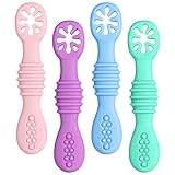 Vicloon Baby Lernlöffel Silikon,4 Stück Starter Breilöffel Set, BPA...